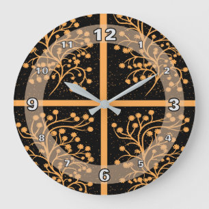 Midnight Garden Line – Golden Amber Large Clock