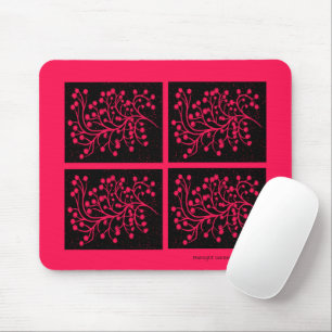 Midnight Garden Line Raspberry Bloom Mouse Mat