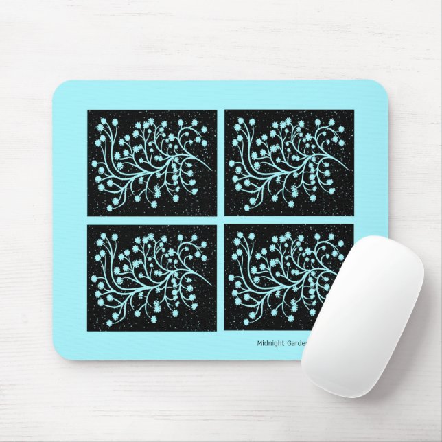 Midnight Garden Line Turquoise Mist Mouse Mat (With Mouse)