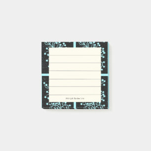 Midnight Garden Line Turquoise Mist Post-it Notes