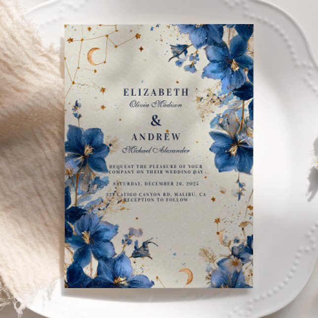 Midnight Garden Moonlit Romance Wedding Invitation (Creator Uploaded)