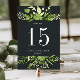Midnight Garden Personalised Table Number Card