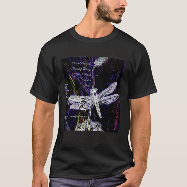 Midnight Garden Society Dragonfly Wildflowers Natu T-Shirt (Front)