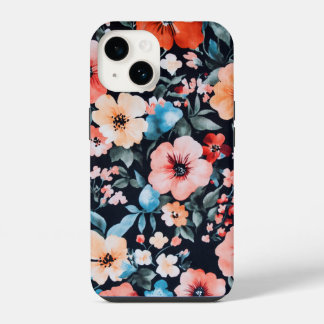 Midnight Garden Symphony Print | Bold Floral Art  iPhone 14 Case