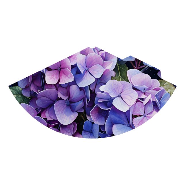 Midnight Garden Violet Hydrangea Watercolor Party Hat (Front)