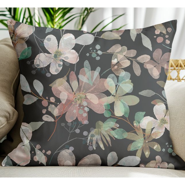 Midnight Garden Watercolors: Ethereal Blooms Cushion (Creator Uploaded)