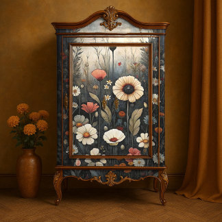 Midnight Garden Wildflowers Decoupage Tissue Paper