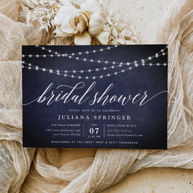 Midnight Garland Bridal Shower Invitation (Creator Uploaded)