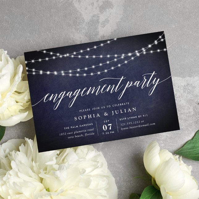 Midnight Garland Engagement Party Invitation (Creator Uploaded)