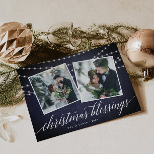 Midnight Garland Holiday Photo Card