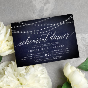 Midnight Garland Rehearsal Dinner Invitation