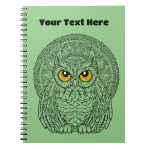 Midnight Gaze Eclipse Watcher Owl Notebook