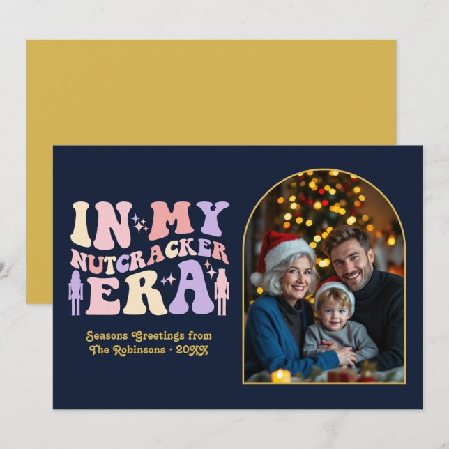 Midnight Glam In My Nutcracker Era Christmas Photo Holiday Card (Front/Back)