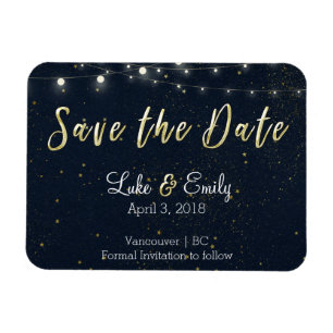 Midnight Glamour Save the Date Magnet