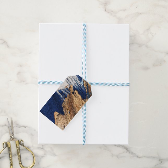 Midnight Gold: Abstract Elegance Gift Tags (With Twine)
