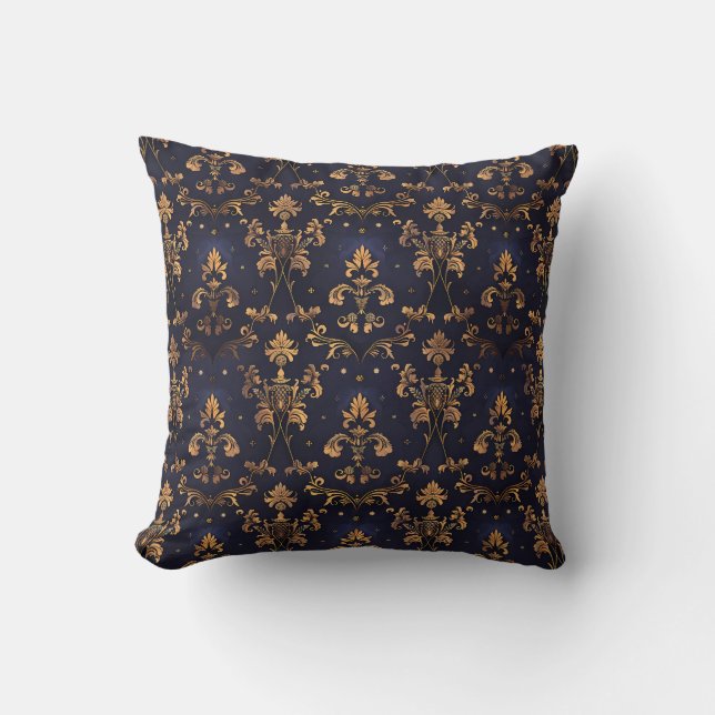 Midnight Gold Baroque Princesscore Cushion (Front)
