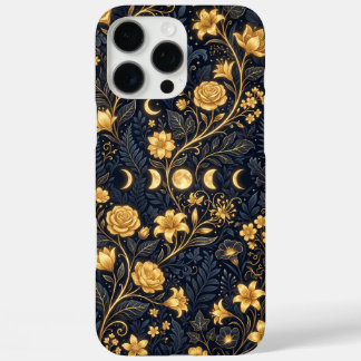 Midnight Gold Botanical Bloom iPhone 16 Pro Max Case