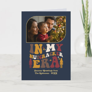 Midnight Gold Fun Retro Christmas Photos Holiday Card