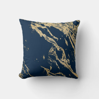 Midnight Gold Marble Cushion