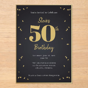 Midnight Gold Milestone Invitation