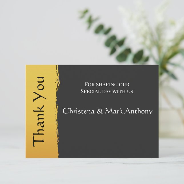 Midnight Gold Thank You Card (Standing Front)