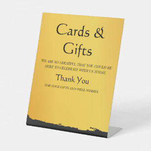 Midnight Gold Wedding Cards & Gifts Pedestal Sign