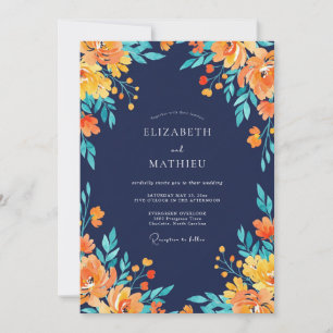 Midnight Golden Painted Wedding Invitation