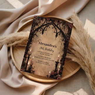 Midnight Gothic Cathedral Birthday Invitation