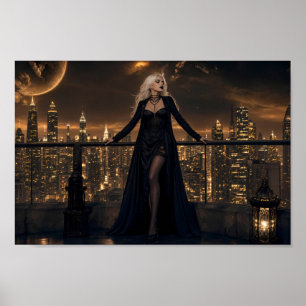 Midnight Gothic Skyline Dreamscape Poster
