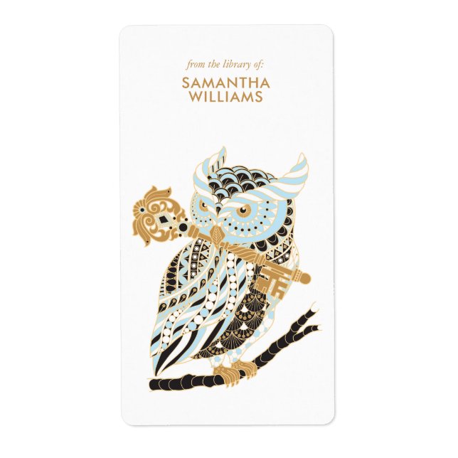 Midnight Great Horned Owl Bookplate (Front)