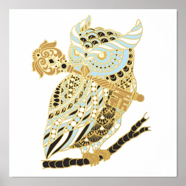 Midnight Great Horned Owl Foil Prints (Front)