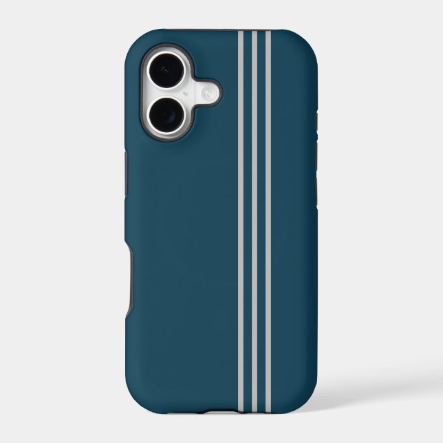 Midnight Green and Silver iPhone 17 Case (Back)