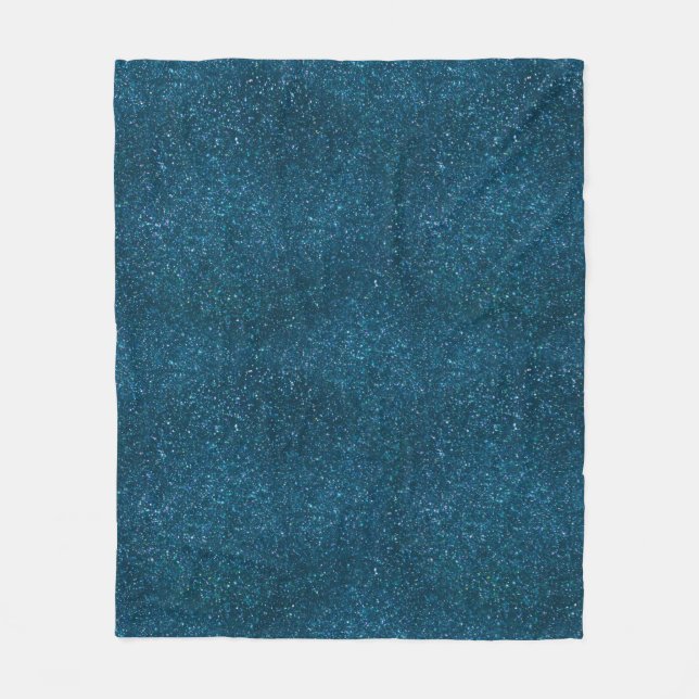 Midnight Green Glitter Fleece Blanket (Front)