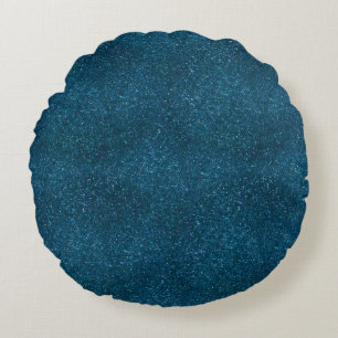 Midnight Green Glitter Round Cushion