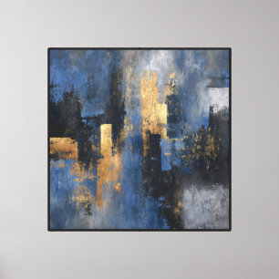 Midnight Grid – Abstract Cityscape Wall Art