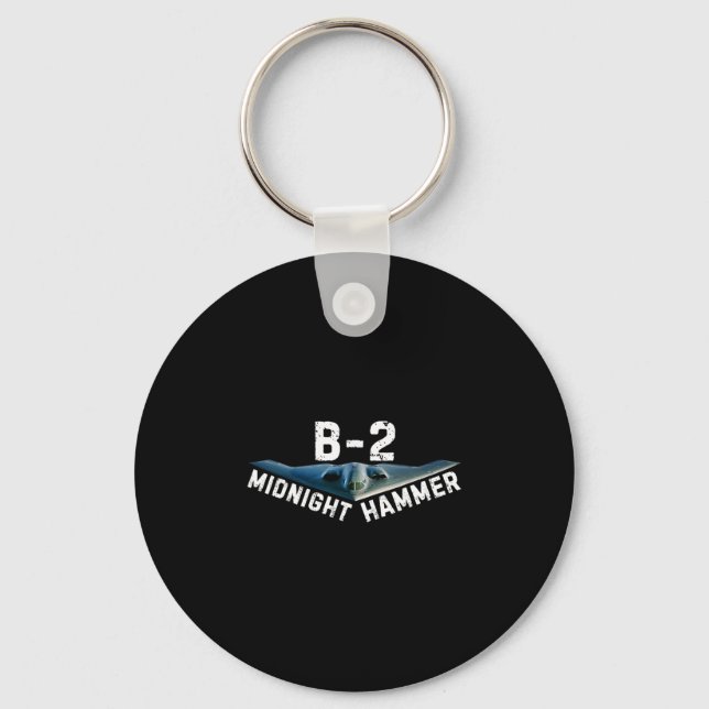 Midnight Hammer B-2 Plane Donald Trump  Key Ring (Front)