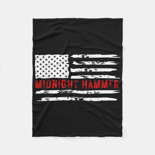 Midnight Hammer B-2 Stealth Jet Usa Flag  Fleece Blanket (Front)