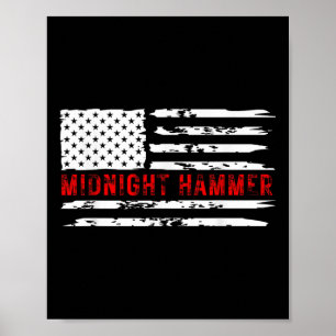 Midnight Hammer B-2 Stealth Jet Usa Flag Poster