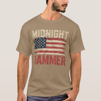 Midnight Hammer B-2 Stealth Jet Usa Flag T-Shirt