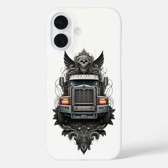 Midnight Haulier of Doom /  Dark Trucker Skull  Case-Mate iPhone Case (Back)