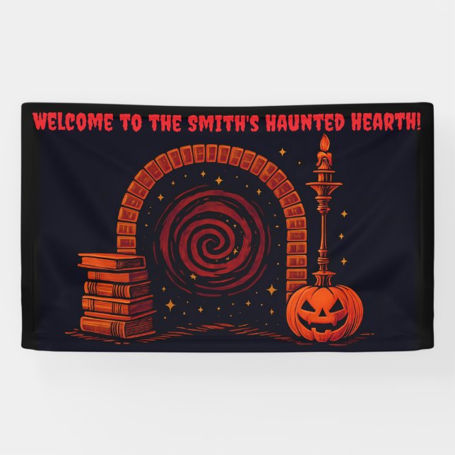 Midnight Hearth Mediaeval-Orange and black Banner (Horizontal)
