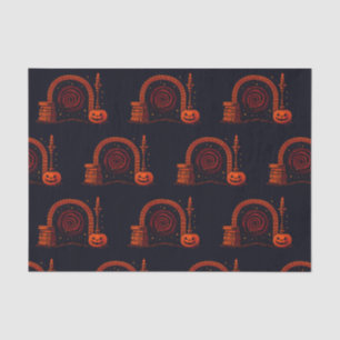 Midnight Hearth Mediaeval-Orange and black Tissue Paper
