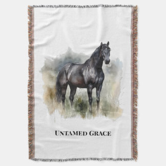 Midnight Horse Ranch Cosy Decor Throw Blanket