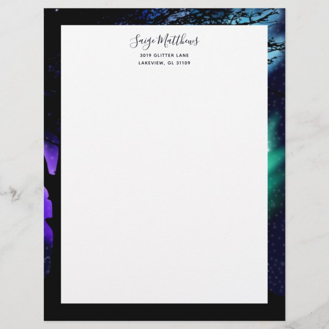 Midnight Howl Custom Letterhead (Front)
