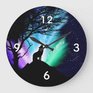 Midnight Howl Large Clock
