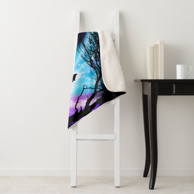 Midnight Howl Sherpa Blanket (In Situ)