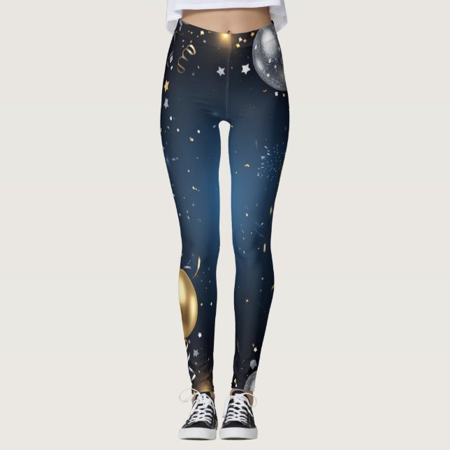 Midnight in Gold and Silver Leggings (Front)
