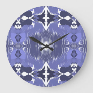 Midnight Indigo Kaleidoscope  Large Clock