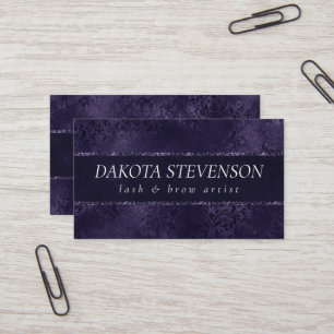 Midnight Indigo Romance   Satiny Grunge Branding Business Card