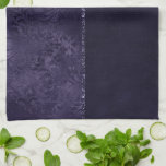 Midnight Indigo Romance | Satiny Grunge Damask Tea Towel<br><div class="desc">Rich sophisticated 90s style grunge is all grown up with this edgy distressed satin rose damask, luxurious velvet, and faux glitter trim in a dramatic dark moody jewel tone and dusky hue palette. This vintage 1990s unisex mixed medium abstract texture adds the perfect pop of colour and personal style. For...</div>